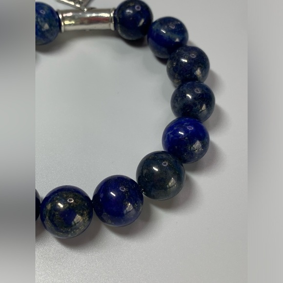 Silpada Vintage Sterling Silver & Lapis Lazuli CONFECTION Stretch Bracelet - Picture 8 of 13